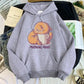 Women’s Cute Cat Cartoon Print Fleece Hooded Loose Sweatshirt