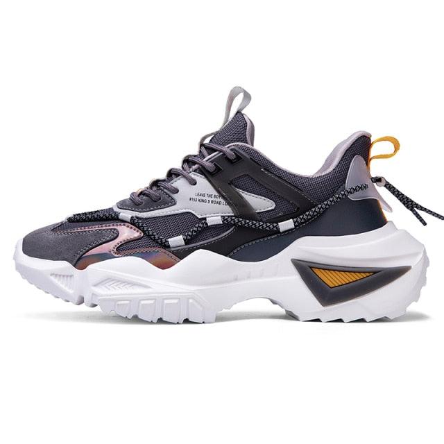 Men’s Chunky Platform Sneakers Height Increasing Casual Slip On Shoes
