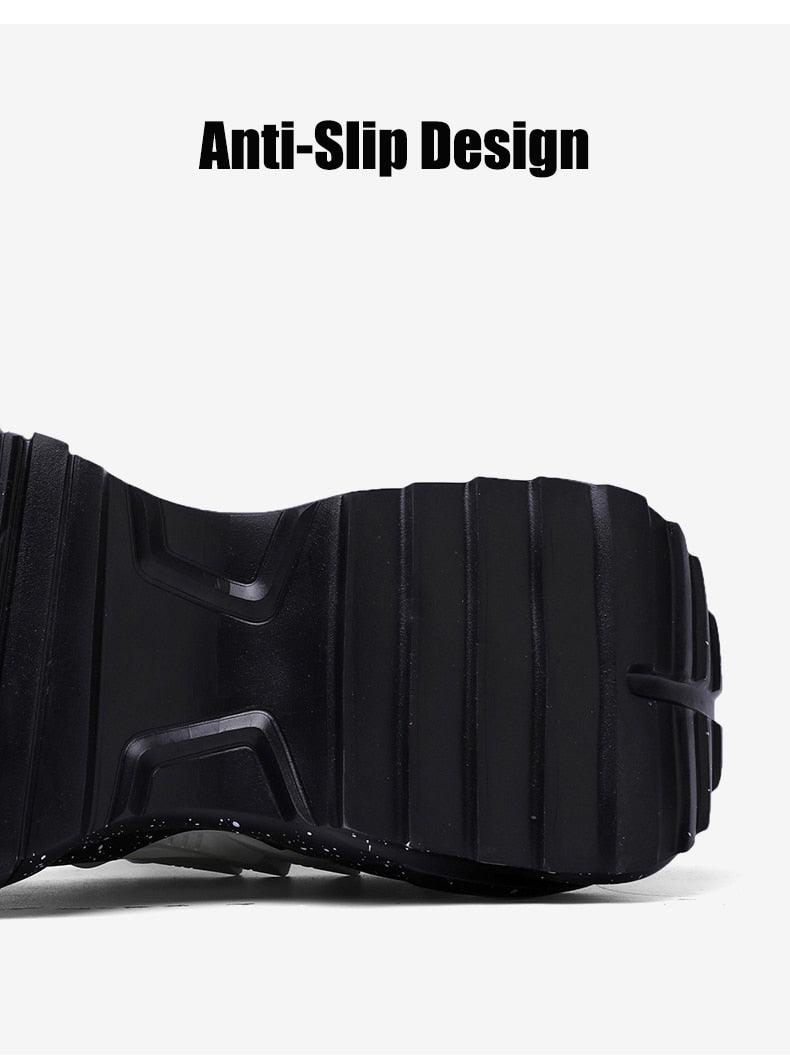Men’s Chunky Platform Sneakers Height Increasing Casual Slip On Shoes