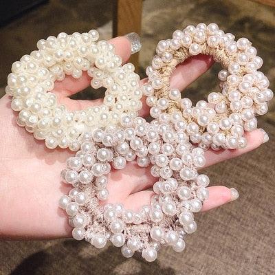 Women’s Big Pearl Hair Ties Korean Style Scrunchies Accessories