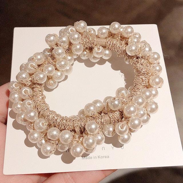 Women’s Big Pearl Hair Ties Korean Style Scrunchies Accessories