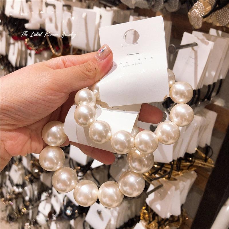 Women’s Big Pearl Hair Ties Korean Style Scrunchies Accessories
