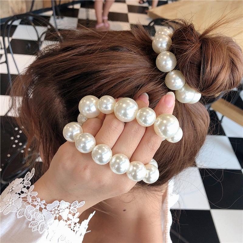 Women’s Big Pearl Hair Ties Korean Style Scrunchies Accessories
