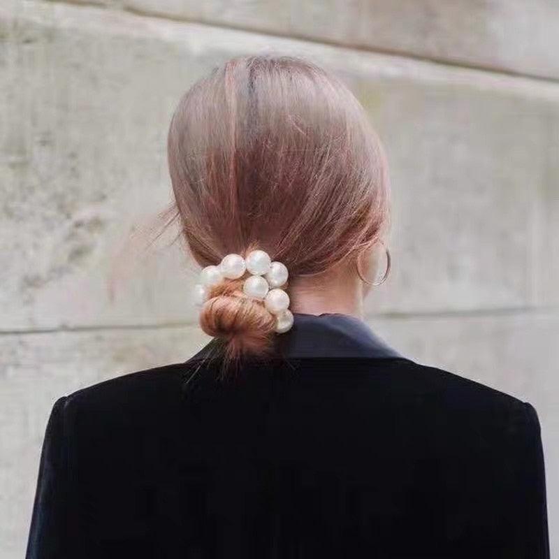 Women’s Big Pearl Hair Ties Korean Style Scrunchies Accessories